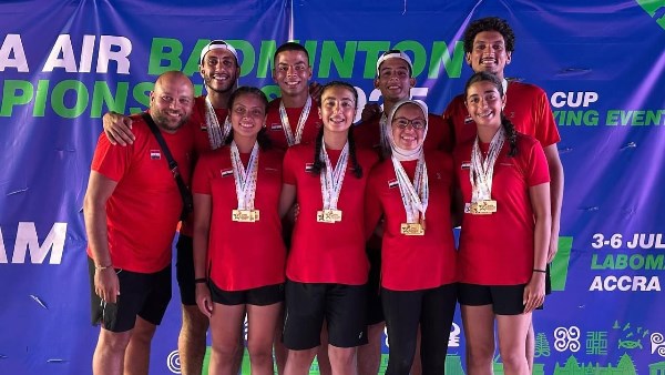 7 ميداليات حصيلة الفراعنة ببطولة إفريقيا للريشة الطائرة الهوائية