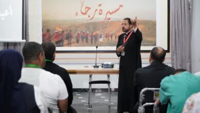 الأنبا باخوم يلتقي المشاركين في المسيرة الثانية عشر لشباب الكنيسة القبطية الكاثوليكية بمصر