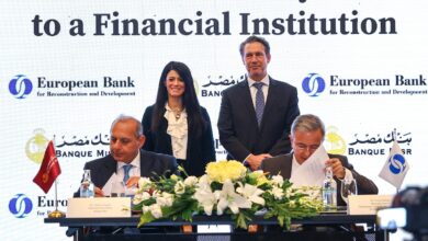 «الأوروبي لإعادة الإعمار» و«بنك مصر» يوقعان أول تمويل مرتبط بالاستدامة بـ100 مليون دولار 