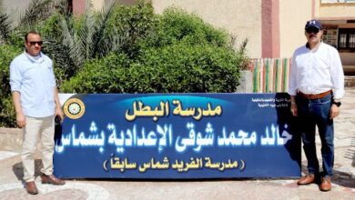 تخليدًا لذكراه العطرة .. يافتة البطل خالد محمد عبد العال على أحد المدارس ببنى عبيد