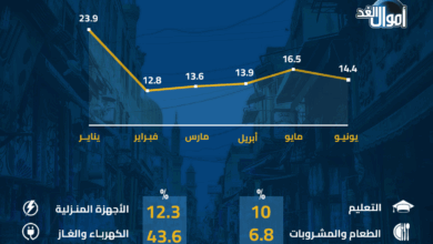تراجع التضخم السنوي فى مصر إلى 14.4% في يونيو 2025| «انفوجراف»