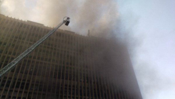 تشكيل لجنة هندسية لبيان مدى تأثر مبنى سنترال رمسيس بالحريق