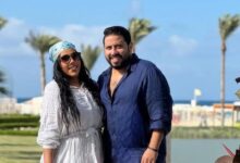 خست النص.. شيماء سيف تخطف الأنظار رفقة زوجها