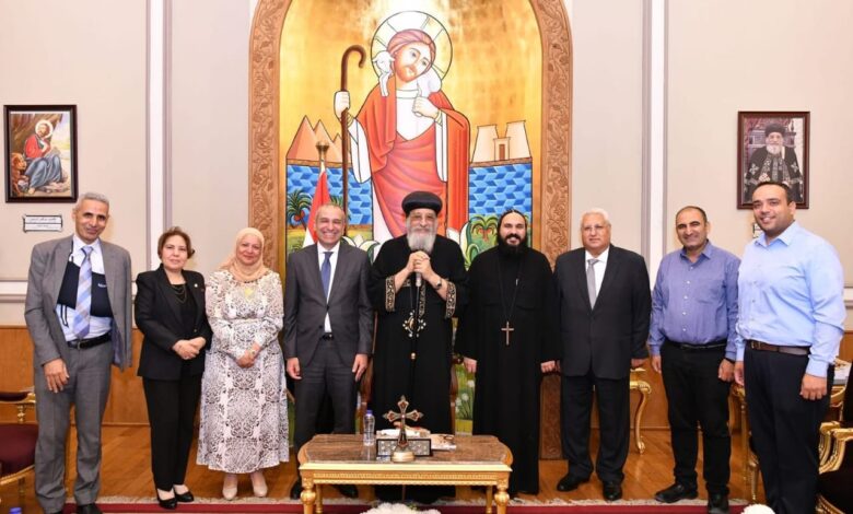 رئيس البنك الزراعي المصري يلتقي البابا تواضروس الثاني 