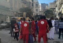 فرق الاستجابة للطوارئ توجهت لموقع انهيار عقار العطارين بالإسكندرية