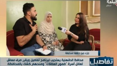 مساعدات مالية ومعاش.. محافظ الدقهلية يستجيب لحالة إنسانية في برنامج تفاصيل