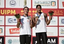 ملك إسماعيل وفريدة خليل تتوجان بذهبية تتابع السيدات ببطولة العالم للتتابعات للخماسي الحديث